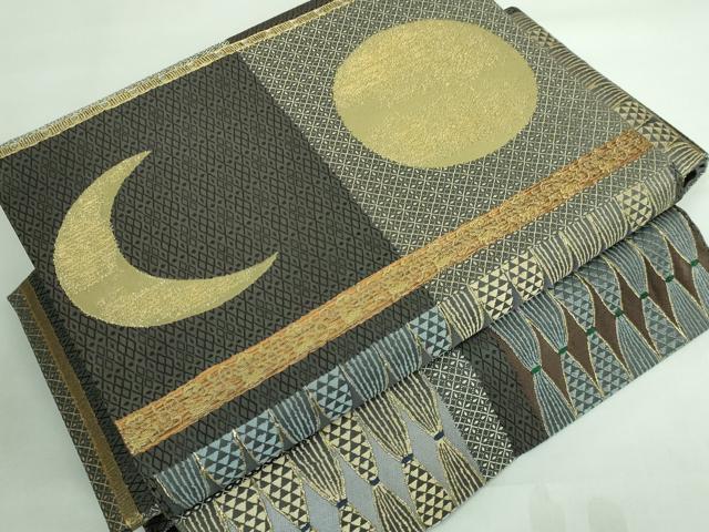 平和屋本店■極上　ワンタッチつけ帯　三眠蚕糸　三日月　満月　金糸　やまと誂製　逸品　DZAA6332kh5