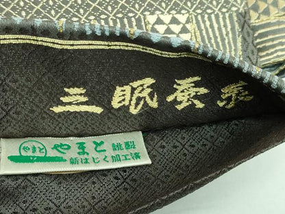 平和屋本店■極上　ワンタッチつけ帯　三眠蚕糸　三日月　満月　金糸　やまと誂製　逸品　DZAA6332kh5
