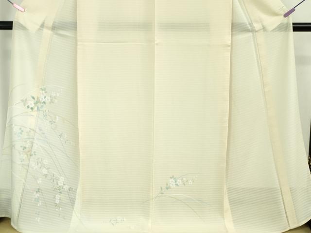 平和屋本店＊極上 夏物 訪問着 変わり絽 枝花 短冊 鳥の子色地 暈し染め 逸品 DZAA6336kh5