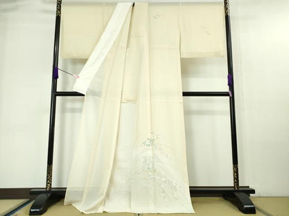 平和屋本店＊極上 夏物 訪問着 変わり絽 枝花 短冊 鳥の子色地 暈し染め 逸品 DZAA6336kh5