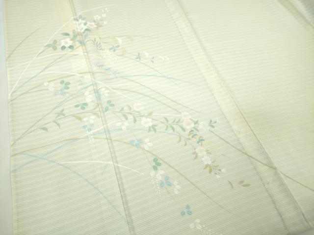平和屋本店＊極上 夏物 訪問着 変わり絽 枝花 短冊 鳥の子色地 暈し染め 逸品 DZAA6336kh5