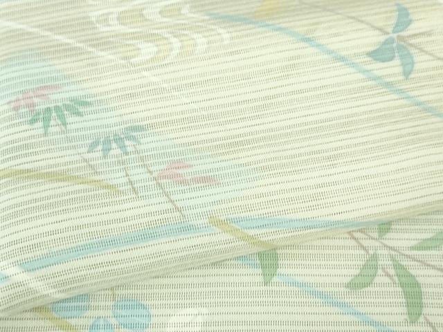 平和屋本店＊極上 夏物 訪問着 変わり絽 枝花 短冊 鳥の子色地 暈し染め 逸品 DZAA6336kh5