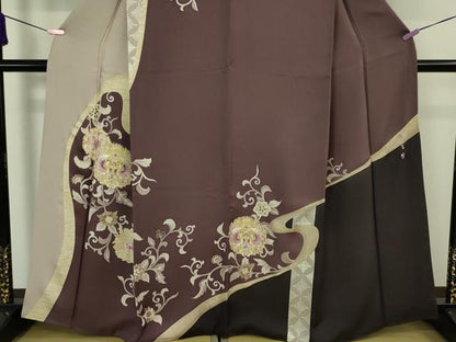 平和屋本店■極上　訪問着　帝王紫　駒刺繍　双鳥正倉院花文　金糸　逸品　DZAA6349kh5