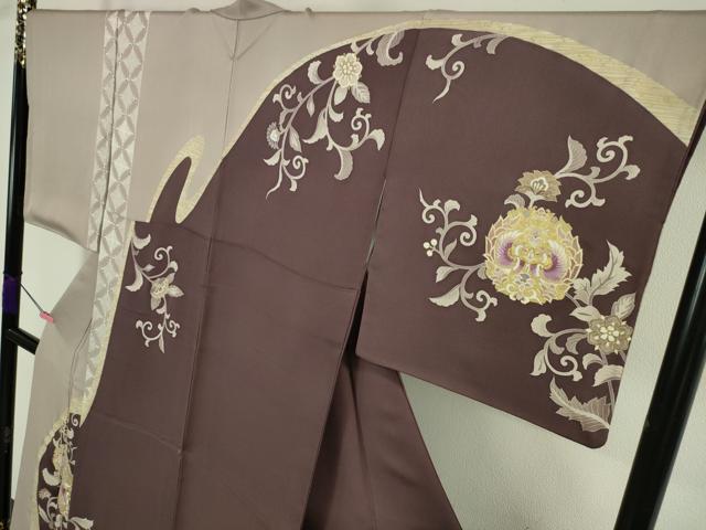 平和屋本店■極上　訪問着　帝王紫　駒刺繍　双鳥正倉院花文　金糸　逸品　DZAA6349kh5