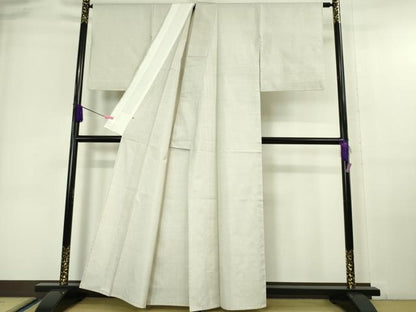 平和屋本店▽極上 本場大島紬 白大島 単衣 一元絣 小大丸扱い たとう紙付き 逸品 DZAA6350kh5