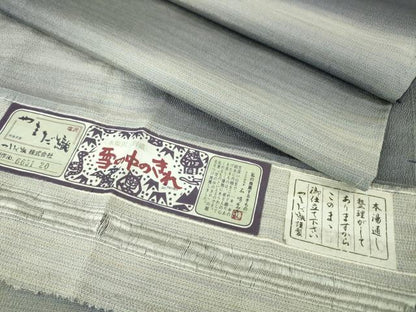 平和屋本店▽極上 本塩沢 やまだ織 訪問着 単衣 染色作家 桐村博 雪の中のきれ 証紙付き 逸品 未使用 DZAA6358kh5