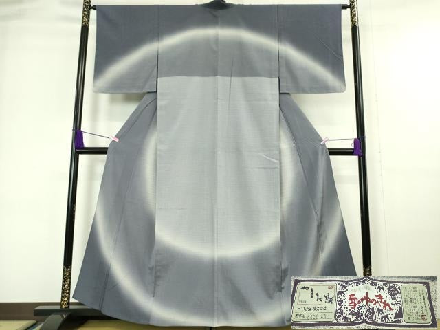 平和屋本店▽極上 本塩沢 やまだ織 訪問着 単衣 染色作家 桐村博 雪の中のきれ 証紙付き 逸品 未使用 DZAA6358kh5