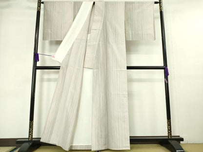 平和屋本店■極上　本塩沢　やまだ織　200色　単衣　原沢キヨ作　証紙付き　逸品　未使用　DZAA6359kh5
