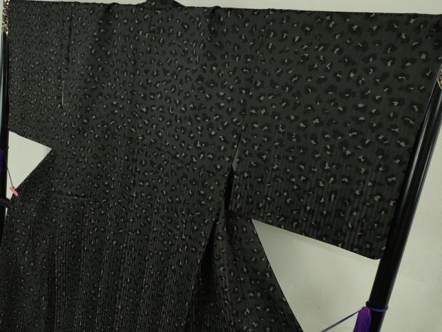 平和屋本店●極上 小紋 豹柄 間道 ロング丈 逸品 DZAA6364kh5