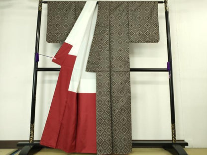 平和屋本店■希少　本場大島紬　龍郷絣　藤枝ミツエ作　証紙付き　逸品　未使用　DZAA6367kh5