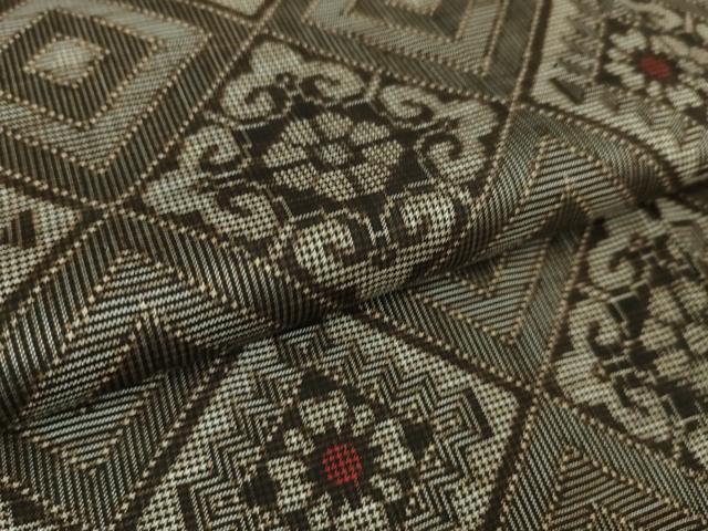 平和屋本店■希少　本場大島紬　龍郷絣　藤枝ミツエ作　証紙付き　逸品　未使用　DZAA6367kh5