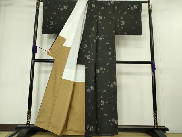 平和屋本店●極上 都喜ヱ門 本場大島紬 9マルキ 地空 色紙重ね 藤絹織物謹製 逸品 未使用 DZAA6377kh5