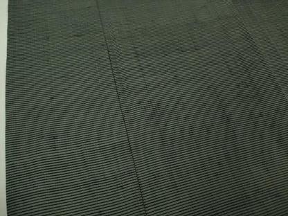 平和屋本店▽極上 紬 単衣 横縞 藍墨茶色地 逸品 DZAA6387kh5