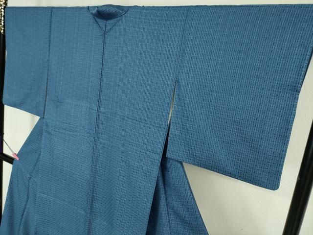 平和屋本店●極上　紬　花織　藍香房　天然藍染　逸品　DZAA6388kh5