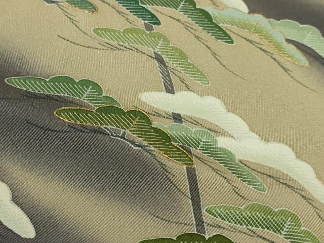 平和屋本店■極上　京友禅の人間国宝　上野為二　訪問着　駒刺繍　松　紫苑色地　暈し染め　逸品　DZAA6390kh5