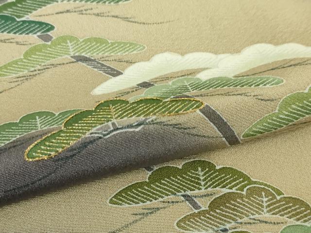 平和屋本店■極上　京友禅の人間国宝　上野為二　訪問着　駒刺繍　松　紫苑色地　暈し染め　逸品　DZAA6390kh5