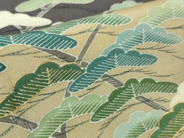 平和屋本店■極上　京友禅の人間国宝　上野為二　訪問着　駒刺繍　松　紫苑色地　暈し染め　逸品　DZAA6390kh5