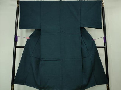 平和屋本店●極上 男性 紬 アンサンブル 色無地 褐返色 逸品 未使用 DZAA6393kh5