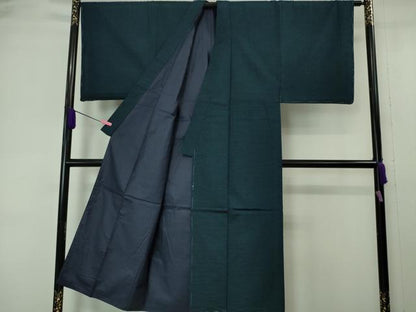 平和屋本店●極上 男性 紬 アンサンブル 色無地 褐返色 逸品 未使用 DZAA6393kh5