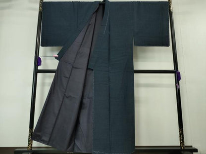 平和屋本店■極上 男性 本場結城紬 重要無形文化財 アンサンブル キングサイズ 100亀甲 総詰め　羽裏・大黒様　逸品　未使用　DZAA6395kh5