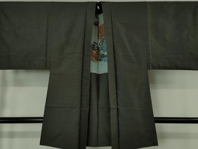 平和屋本店■極上 男性 本場大島紬 アンサンブル 長羽織 亀甲柄 羽裏・能 羽織紐付き 逸品 DZAA6409kh5