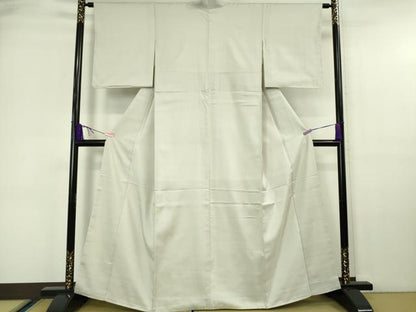 平和屋本店■極上　結城紬　色無地　白練色　逸品　未使用　DZAA6417kh5