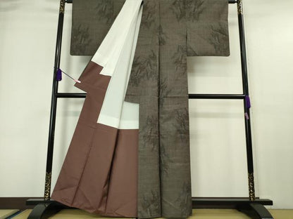平和屋本店●極上 本場大島紬 9マルキ 泥染 岩山花文 逸品 DZAA6429kh5