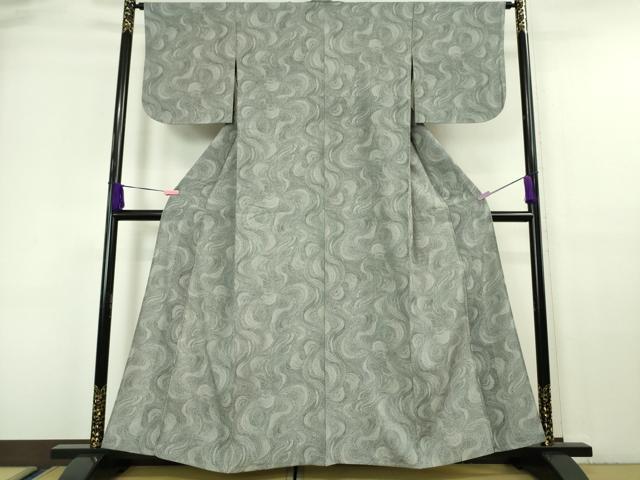 平和屋本店＊極上 夏物 伝統工芸士 保科信 江戸小紋 絽 よろけ縞 黒地 逸品 DZAA6433kh5