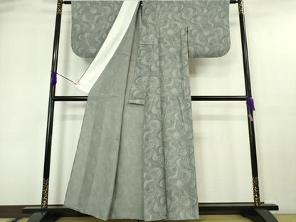 平和屋本店＊極上 夏物 伝統工芸士 保科信 江戸小紋 絽 よろけ縞 黒地 逸品 DZAA6433kh5
