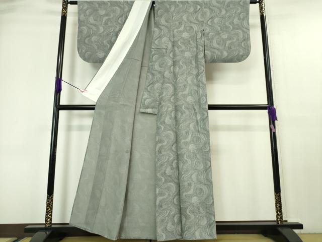 平和屋本店＊極上 夏物 伝統工芸士 保科信 江戸小紋 絽 よろけ縞 黒地 逸品 DZAA6433kh5