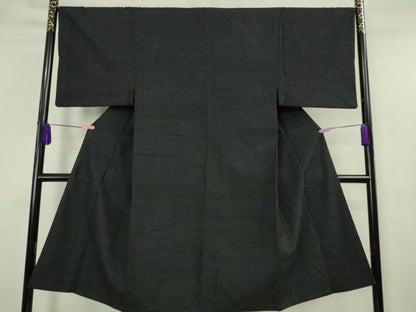 平和屋本店●極上 男性 本場結城紬 重要無形文化財 杢 奥順謹製 濃紺地 証紙付き 逸品 DZAA6439kh5