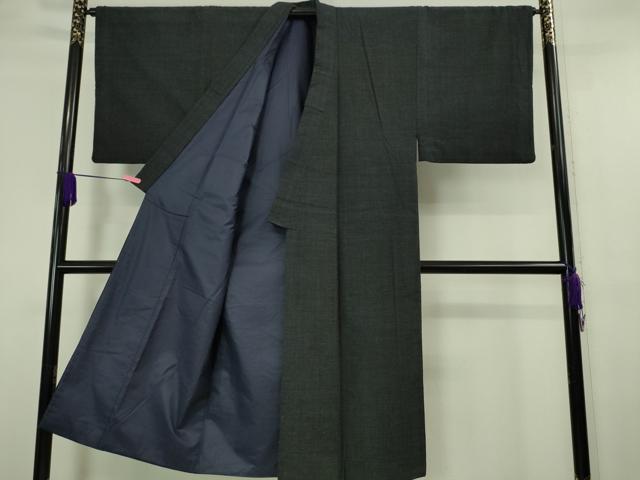 平和屋本店●極上 男性 本場結城紬 重要無形文化財 杢 奥順謹製 濃紺地 証紙付き 逸品 DZAA6439kh5