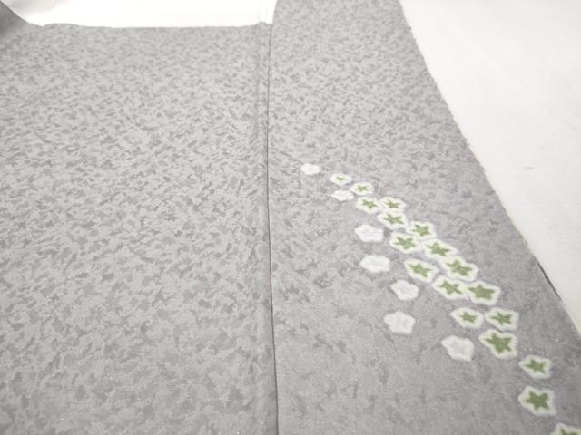 平和屋本店■極上　中国三大刺繍 相良刺繍　訪問着　おぼろ染　襲絞り　舞花文　暈し染め　銀通し地　反端付き　逸品　未使用　DZAA6449kh5