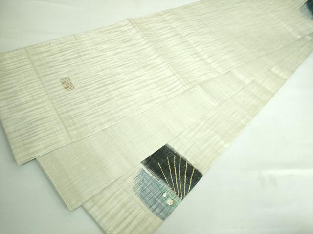 平和屋本店▽極上 西陣 老舗 渡文謹製 手織 両面 太鼓柄袋帯 スリーシーズン帯 波衣 金銀糸 逸品 DZAA6458kh5