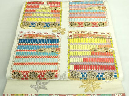 平和屋本店●極上 太鼓柄 本袋帯 龍村平蔵柄 威毛錦 金銀糸 逸品 DZAA6504kh5