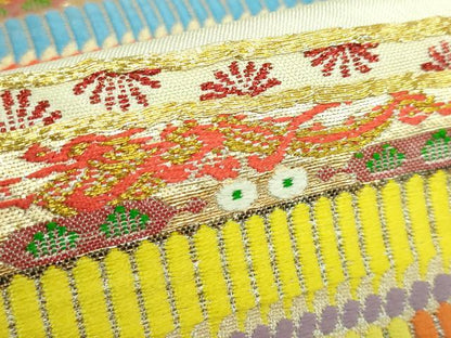 平和屋本店●極上 太鼓柄 本袋帯 龍村平蔵柄 威毛錦 金銀糸 逸品 DZAA6504kh5