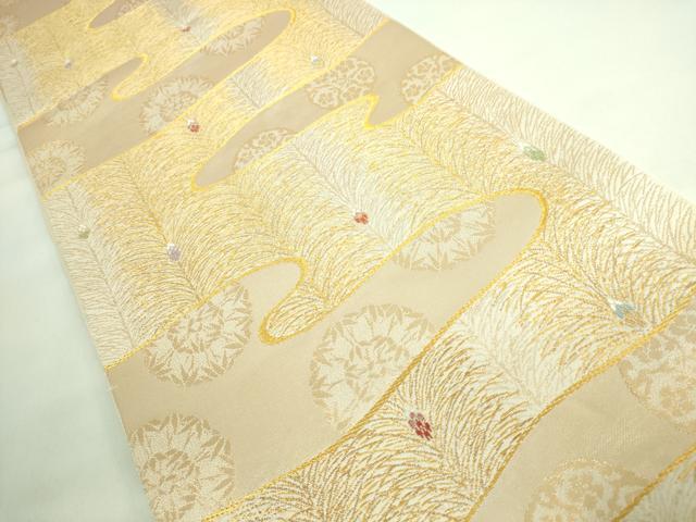 平和屋本店■極上　皇室献上作家　北出与三郎　六通柄　本袋帯　瑞雲大王松文様　金銀糸　逸品　DZAA6505kh5