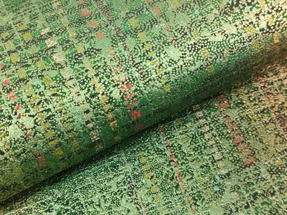 平和屋本店●極上 伝統工芸品 伊那紬 手織り 全通柄袋帯 間道 金彩 逸品 DZAA6510kh5