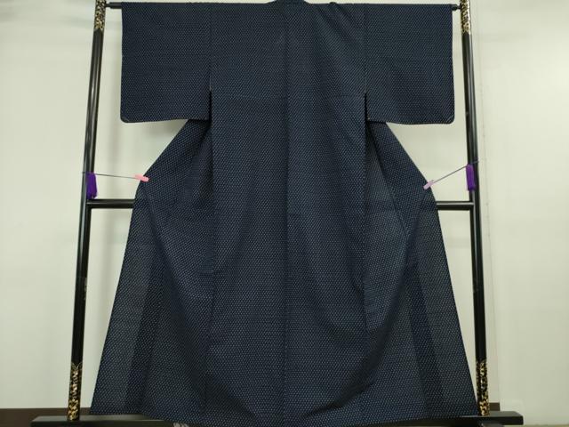 平和屋本店■希少　山藍　山村省二　久留米絣　単衣　綿　本藍　草木染　リーフレット・たとう紙付き　逸品　未使用　DZAA6557kh5