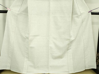 平和屋本店■希少　山藍　山村省二　久留米絣　単衣　綿　白絣　たとう紙付き　逸品　DZAA6558kh5