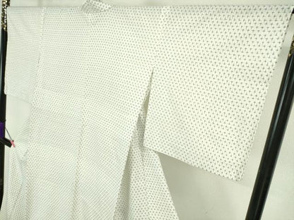 平和屋本店■希少　山藍　山村省二　久留米絣　単衣　綿　白絣　たとう紙付き　逸品　DZAA6558kh5