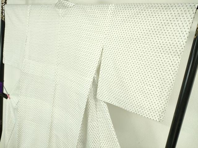 平和屋本店■希少　山藍　山村省二　久留米絣　単衣　綿　白絣　たとう紙付き　逸品　DZAA6558kh5