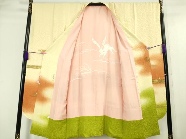 平和屋本店■希少 京友禅作家 山科春宣 振袖用コート 箔散らし 暈し染め 金彩 逸品 未使用 DZAA6567kh5