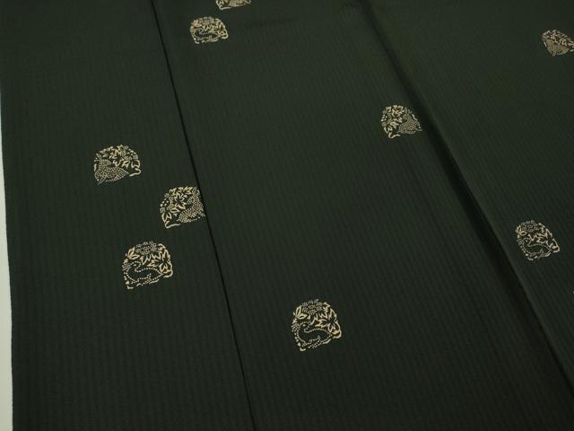 平和屋本店▽極上 印傳 訪問着 単衣 花兎 蝉色地 逸品 DZAA6568kh5