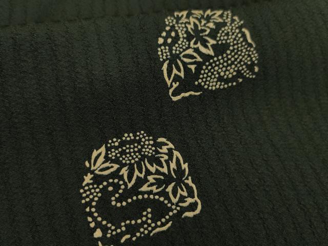 平和屋本店▽極上 印傳 訪問着 単衣 花兎 蝉色地 逸品 DZAA6568kh5
