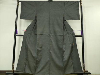 平和屋本店▽極上 京都・西陣 織元ブランド 秦流舎 お召 単衣 羊羹色地 逸品 DZAA6573kh5