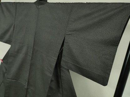 平和屋本店▽極上 京都・西陣 織元ブランド 秦流舎 お召 単衣 羊羹色地 逸品 DZAA6573kh5