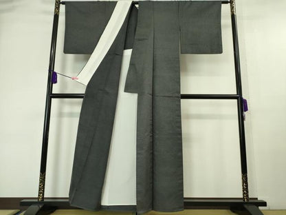 平和屋本店▽極上 京都・西陣 織元ブランド 秦流舎 お召 単衣 羊羹色地 逸品 DZAA6573kh5