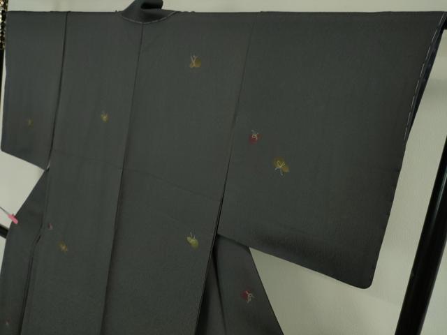 平和屋本店■極上　小紋　手描き摺りぼかし友禅　祥園　瓢箪　羊羹色地　反端付き　逸品　未使用　DZAA6574kh5