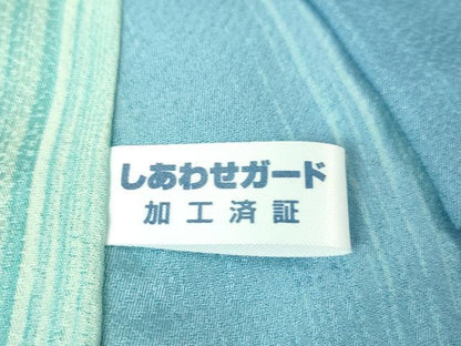 平和屋本店▽極上 男性 小紋 単衣 間道 暈し染め 反端付き 逸品 未使用 DZAA6575kh5